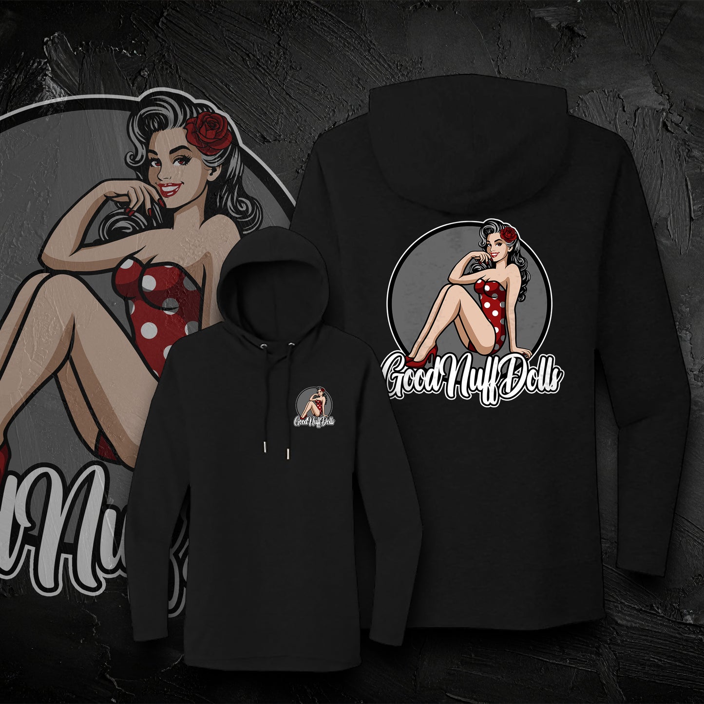 Good Nuff Dolls Pin-Up Hoodie – Black